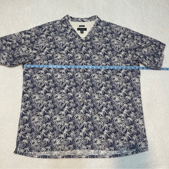 NWT Pronto Uomo Classic Fit Silk Blend Palm Print Button Up Shirt Vacation XXL - Picture 4 of 9